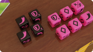 Gnomes & Wizards Black and Pink Action Dice