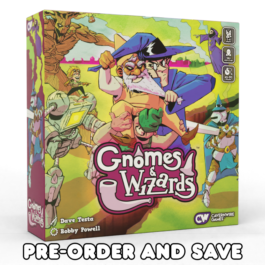 Save $8 when you pre-order Gnomes & Wizards